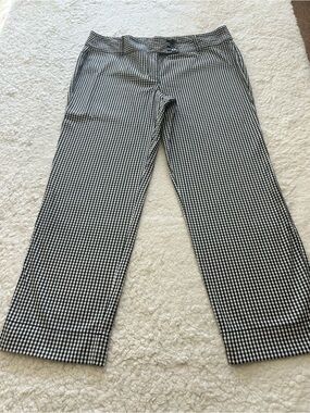 LOFT Black and White Gingham Chinos